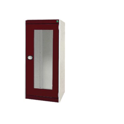 CUBIO SMLF-6516 CUPBOARD HOUSING WITH WINDOW DOOR-LIGHT GREY/RED