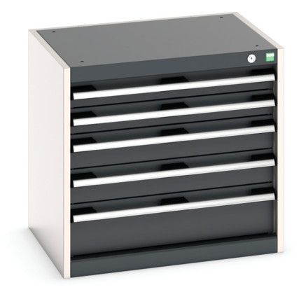 Cubio Drawer Cabinet, 5 Drawers, Anthracite Grey/Light Grey, 600 x 650 x 525mm