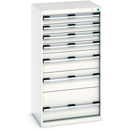 Cubio Drawer Cabinet, 7 Drawers, Light Grey, 1200 x 650 x 525mm