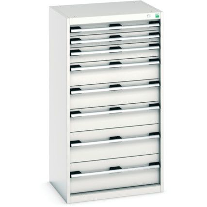 Cubio Drawer Cabinet, 8 Drawers, Light Grey, 1200 x 650 x 525mm