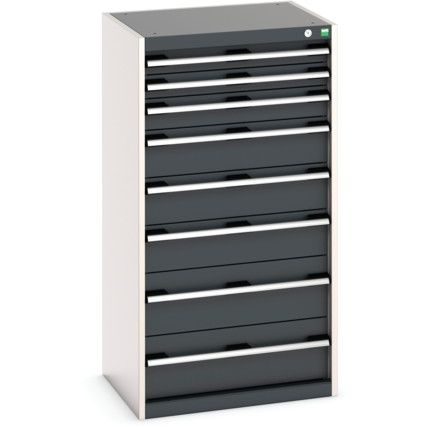 Cubio Drawer Cabinet, 8 Drawers, Anthracite Grey/Light Grey, 1200 x 650 x 525mm