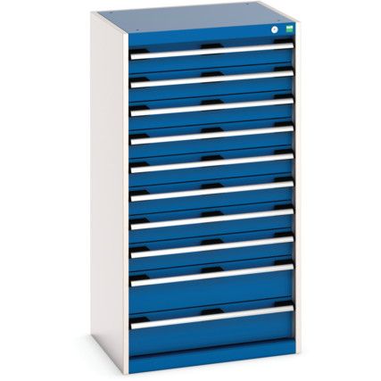 Cubio Drawer Cabinet, 10 Drawers, Blue/Light Grey, 1200 x 650 x 525mm