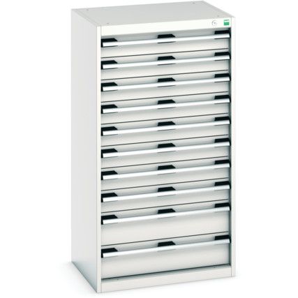 Cubio Drawer Cabinet, 10 Drawers, Light Grey, 1200 x 650 x 525mm