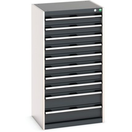 Cubio Drawer Cabinet, 10 Drawers, Anthracite Grey/Light Grey, 1200 x 650 x 525mm