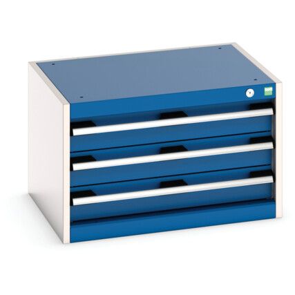 Cubio Drawer Cabinet, 2 Drawers, Blue/Light Grey, 400 x 650 x 525mm