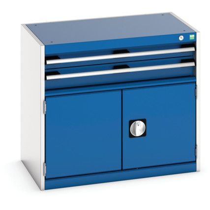 Cubio Drawer Cabinet, 2 Drawers, Blue/Light Grey, 700 x 800 x 525mm