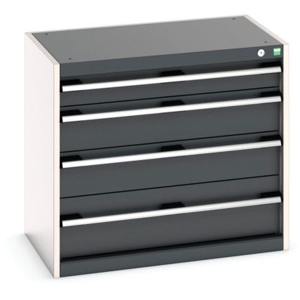 Cubio Drawer Cabinet, 4 Drawers, Anthracite Grey/Light Grey, 700 x 800 x 525mm