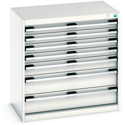 Cubio Drawer Cabinet, 7 Drawers, Light Grey, 800 x 800 x 525mm