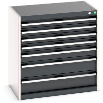 Cubio Drawer Cabinet, 7 Drawers, Anthracite Grey/Light Grey, 800 x 800 x 525mm