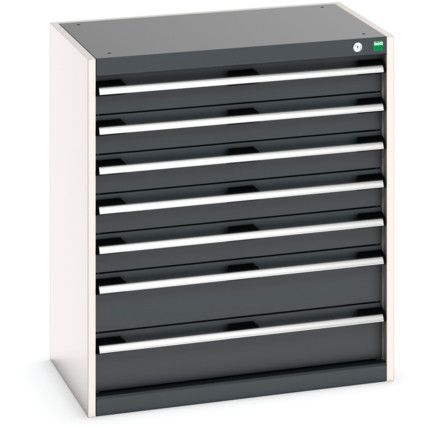 Cubio Drawer Cabinet, 7 Drawers, Anthracite Grey/Light Grey, 900 x 800 x 525mm