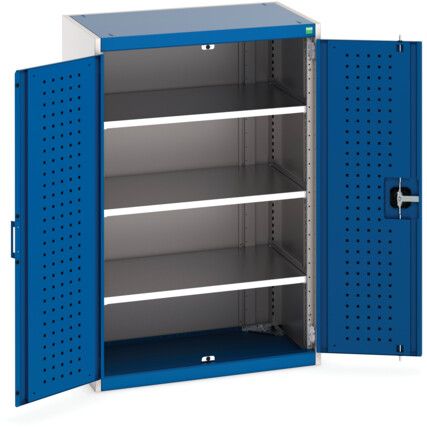 Cubio Storage Cabinet, 2 Perfo Doors, Blue, 1200 x 800 x 525mm