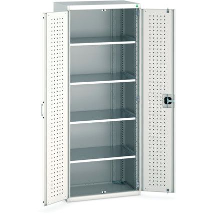 Cubio Storage Cabinet, 2 Doors, Light Grey, 2000 x 800 x 525mm