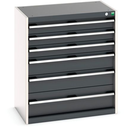 Cubio Drawer Cabinet, 6 Drawers, Anthracite Grey/Light Grey, 900 x 800 x 525mm