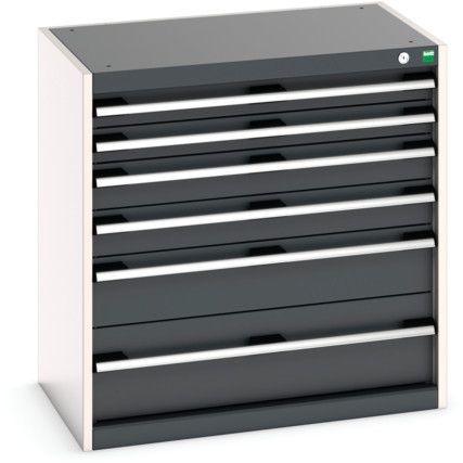 Cubio Drawer Cabinet, 6 Drawers, Anthracite Grey/Light Grey, 800 x 800 x 525mm