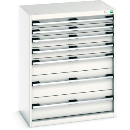 Cubio Drawer Cabinet, 7 Drawers, Light Grey, 1000 x 800 x 525mm