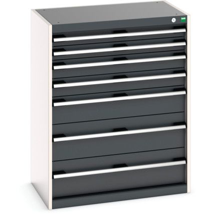 Cubio Drawer Cabinet, 7 Drawers, Anthracite Grey/Light Grey, 1000 x 800 x 525mm