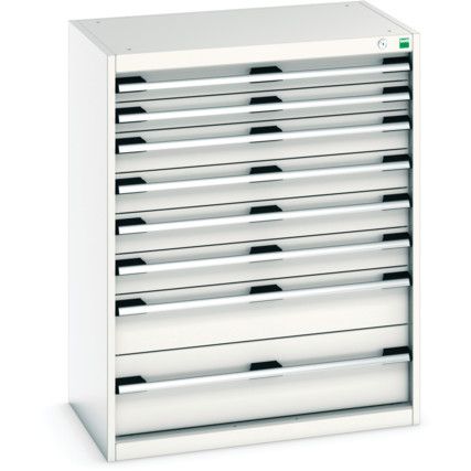 Cubio Drawer Cabinet, 8 Drawers, Light Grey, 1000 x 800 x 525mm