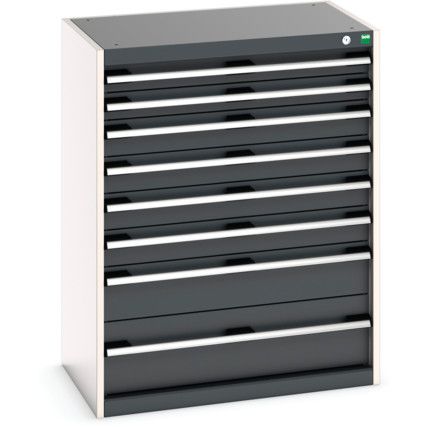 Cubio Drawer Cabinet, 8 Drawers, Anthracite Grey/Light Grey, 1000 x 800 x 525mm