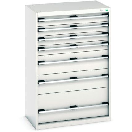 Cubio Drawer Cabinet, 7 Drawers, Light Grey, 1200 x 800 x 525mm