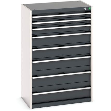 Cubio Drawer Cabinet, 8 Drawers, Anthracite Grey/Light Grey, 1200 x 800 x 525mm