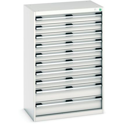 Cubio Drawer Cabinet, 10 Drawers, Light Grey, 1200 x 800 x 525mm