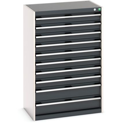 Cubio Drawer Cabinet, 10 Drawers, Anthracite Grey/Light Grey, 1200 x 800 x 525mm