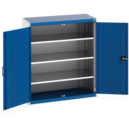 Cubio Storage Cabinet, 2 Perfo Doors, Blue, 1200 x 1050 x 525mm