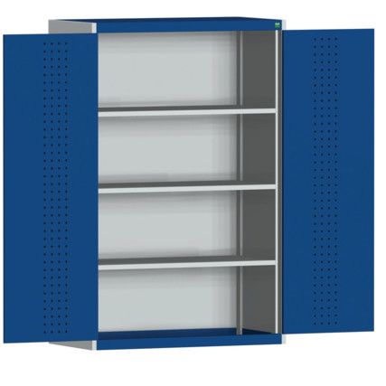 Cubio Storage Cabinet, 2 Perfo Doors, Blue, 1600 x 1050 x 525mm