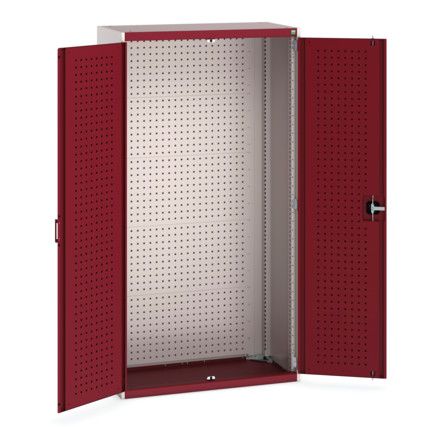 Cubio Storage Cabinet, 2 Doors, Red, 2000 x 1050 x 525mm