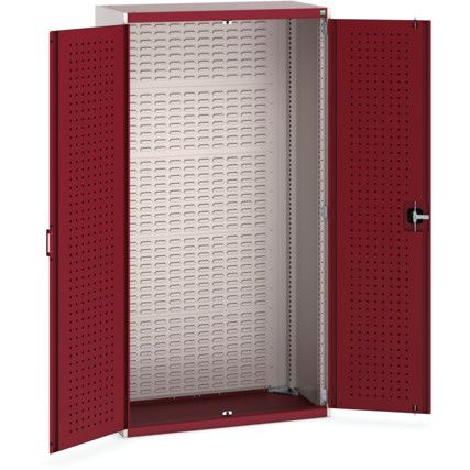 Cubio Storage Cabinet, 2 Doors, Red, 2000 x 1050 x 525mm