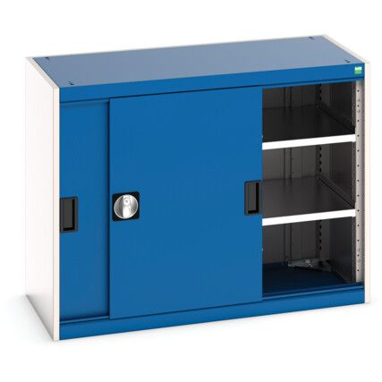 Cubio Storage Cabinet, Single Sliding Door, Blue, 800 x 1050 x 525mm