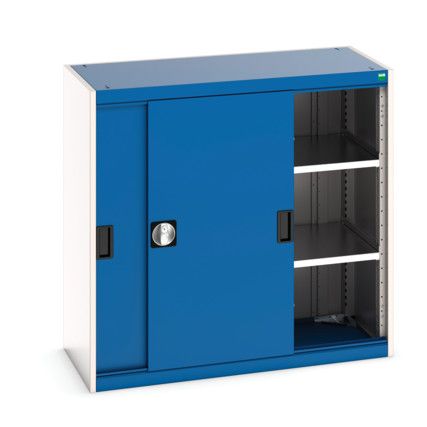 Cubio Storage Cabinet, Single Sliding Door, Blue, 1000 x 1050 x 525mm