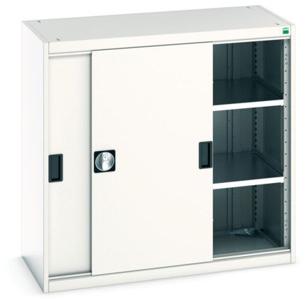 Cubio Storage Cabinet, Single Sliding Door, Light Grey, 1000 x 1050 x 525mm