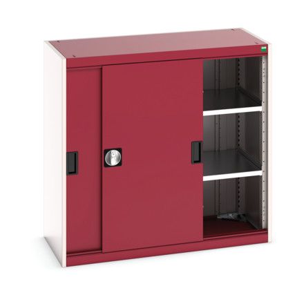 Cubio Storage Cabinet, Single Sliding Door, Red, 1000 x 1050 x 525mm