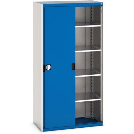 Cubio Storage Cabinet, Single Sliding Door, Blue, 2000 x 1050 x 525mm