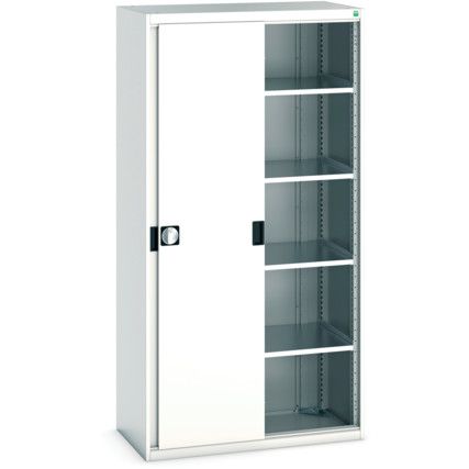 Cubio Storage Cabinet, Single Sliding Door, Light Grey, 2000 x 1050 x 525mm