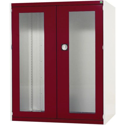 CUBIO SMLF-13516 CUPBOARD HOUSING WITH WINDOW DOOR-LIGHT GREY/RED