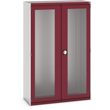 CUBIO SMLF-13520 CUPBOARD HOUSING WITH WINDOW DOOR-LIGHT GREY/RED