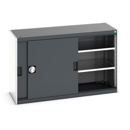 Cubio Storage Cabinet, 2 Sliding Doors, Anthracite Grey, 800 x 1300 x 525mm