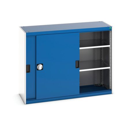 Cubio Storage Cabinet, 2 Sliding Doors, Blue, 1000 x 1300 x 525mm