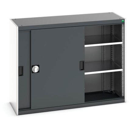 Cubio Storage Cabinet, 2 Sliding Doors, Anthracite Grey, 1000 x 1300 x 525mm