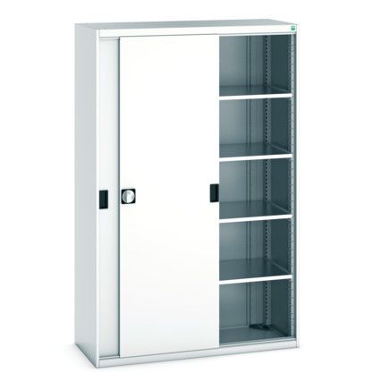 Cubio Storage Cabinet, 2 Sliding Doors, Light Grey, 2000 x 1300 x 525mm