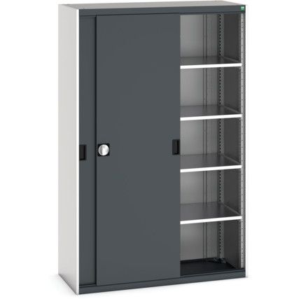 Cubio Storage Cabinet, 2 Sliding Doors, Anthracite Grey, 2000 x 1300 x 525mm