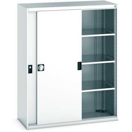 Cubio Storage Cabinet, 2 Sliding Doors, Light Grey, 1600 x 1300 x 525mm