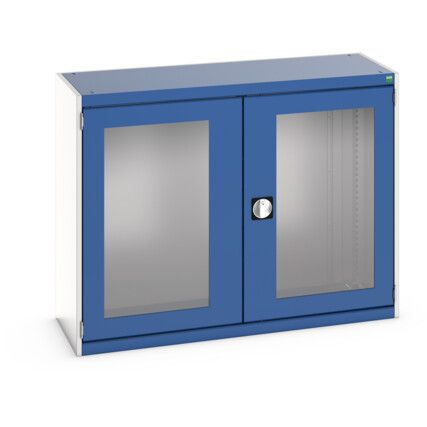 CUBIO SMLFS-13510 CUPBOARD HOUSING W/ WINDOW DOORS-LIGHT GREY/BLUE