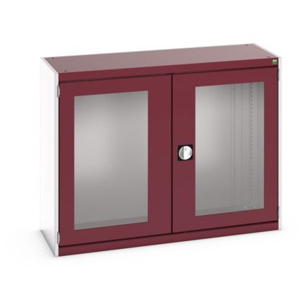 CUBIO SMLF-13510 CUPBOARD HOUSING WITH WINDOW DOOR-LIGHT GREY/RED