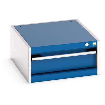 Cubio Drawer Cabinet, 1 Drawers, Blue/Light Grey, 250 x 525 x 650mm