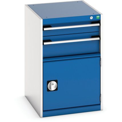 Cubio Drawer Cabinet, 2 Drawers, Blue/Light Grey, 800 x 525 x 650mm