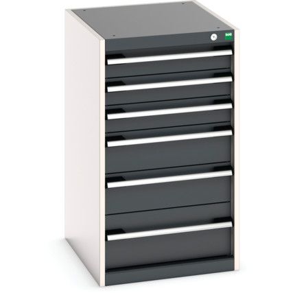 Cubio Drawer Cabinet, 6 Drawers, Anthracite Grey/Light Grey, 900 x 525 x 650mm