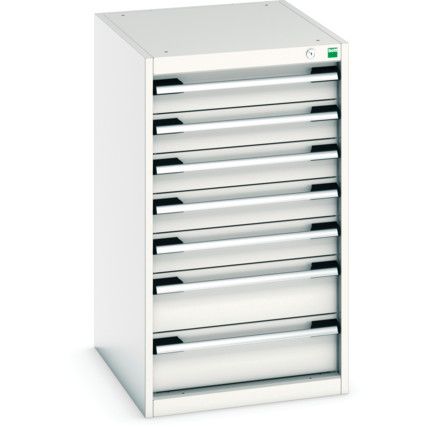 Cubio Drawer Cabinet, 7 Drawers, Light Grey, 900 x 525 x 650mm